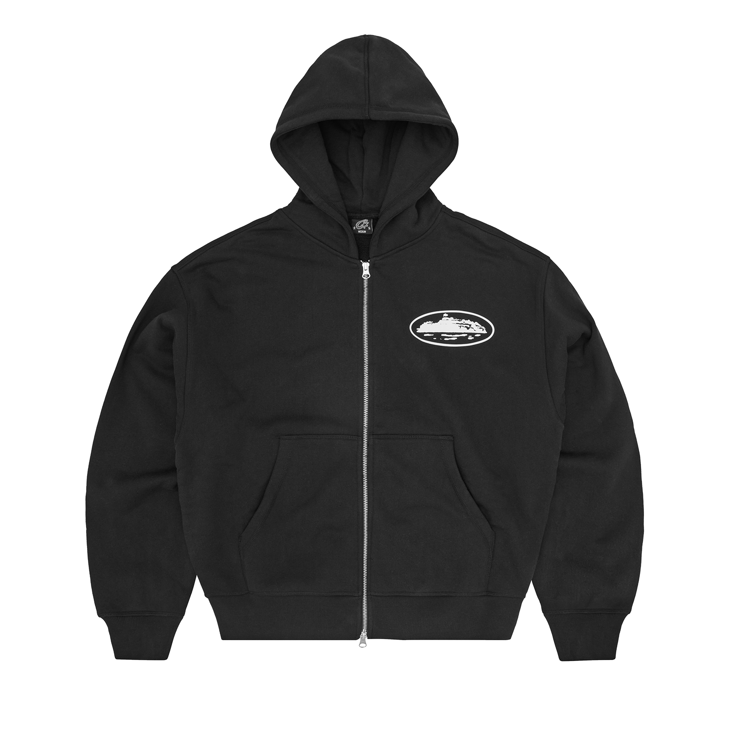 ISLAND PUFF PRINT ZIP HOODIE [BLACK]