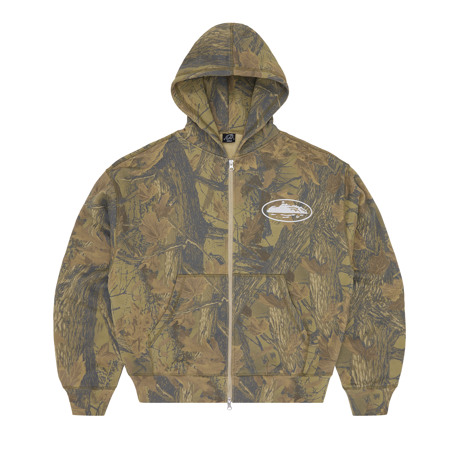 ISLAND PUFF PRINT ZIP HOODIE [FOREST CAMO]